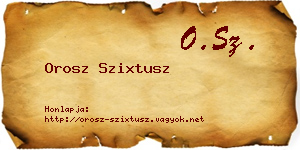 Orosz Szixtusz névjegykártya